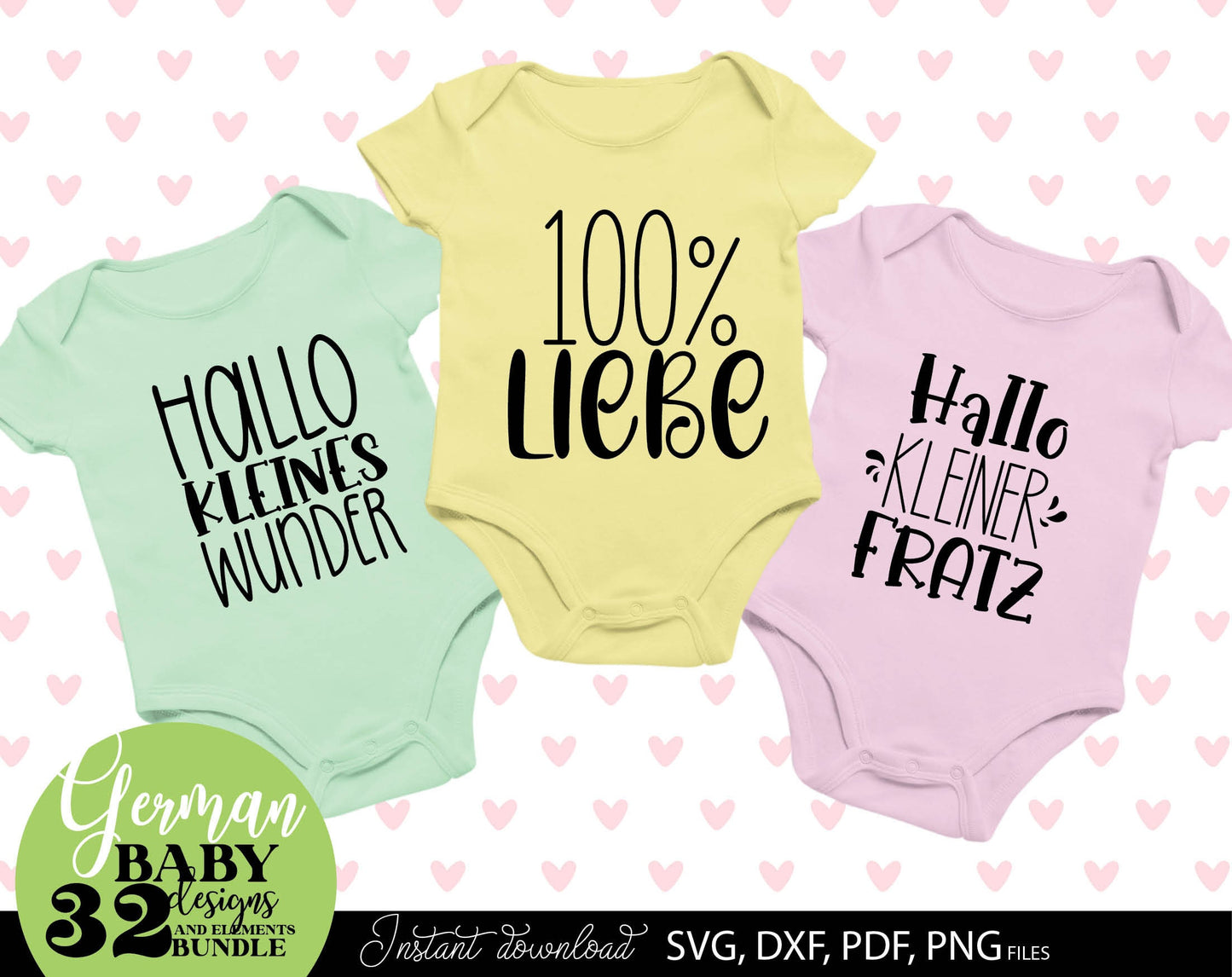 German Newborn Plotter file bundle. SVG DXF PDF PNG files included. Compatible with Cricut, Silhouette, sublimation printers or other equipment. Cut from vinyl, use for sublimation or laser cut or grave projects. Buy now for a good price and enjoy!