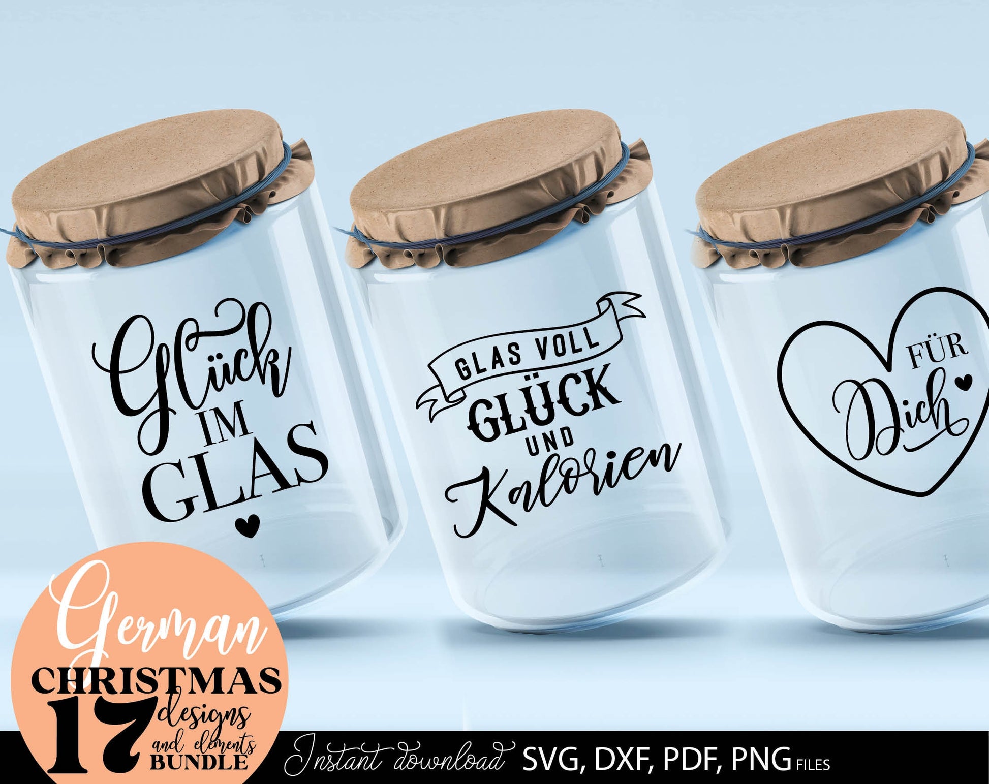 Deutsche Plotterdatei backen Weihnachten svg Bundle. SVG DXF PDF PNG files included. Compatible with Cricut, Silhouette. Use for sublimation or laser cut or grave projects. Buy now for a good price and enjoy!