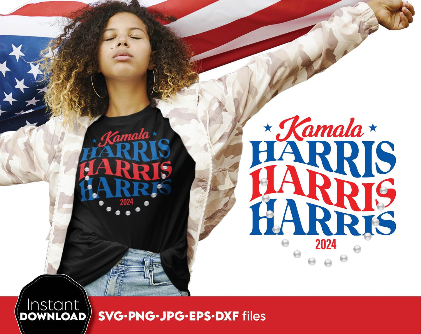 Kamala Harris madam president 2024. SVG JPG DXF PNG PDF files included. Compatible with Cricut, Silhouette or other equipment. Cut from vinyl, use for sublimation or laser cut or grave projects. Buy now for a good price and enjoy!