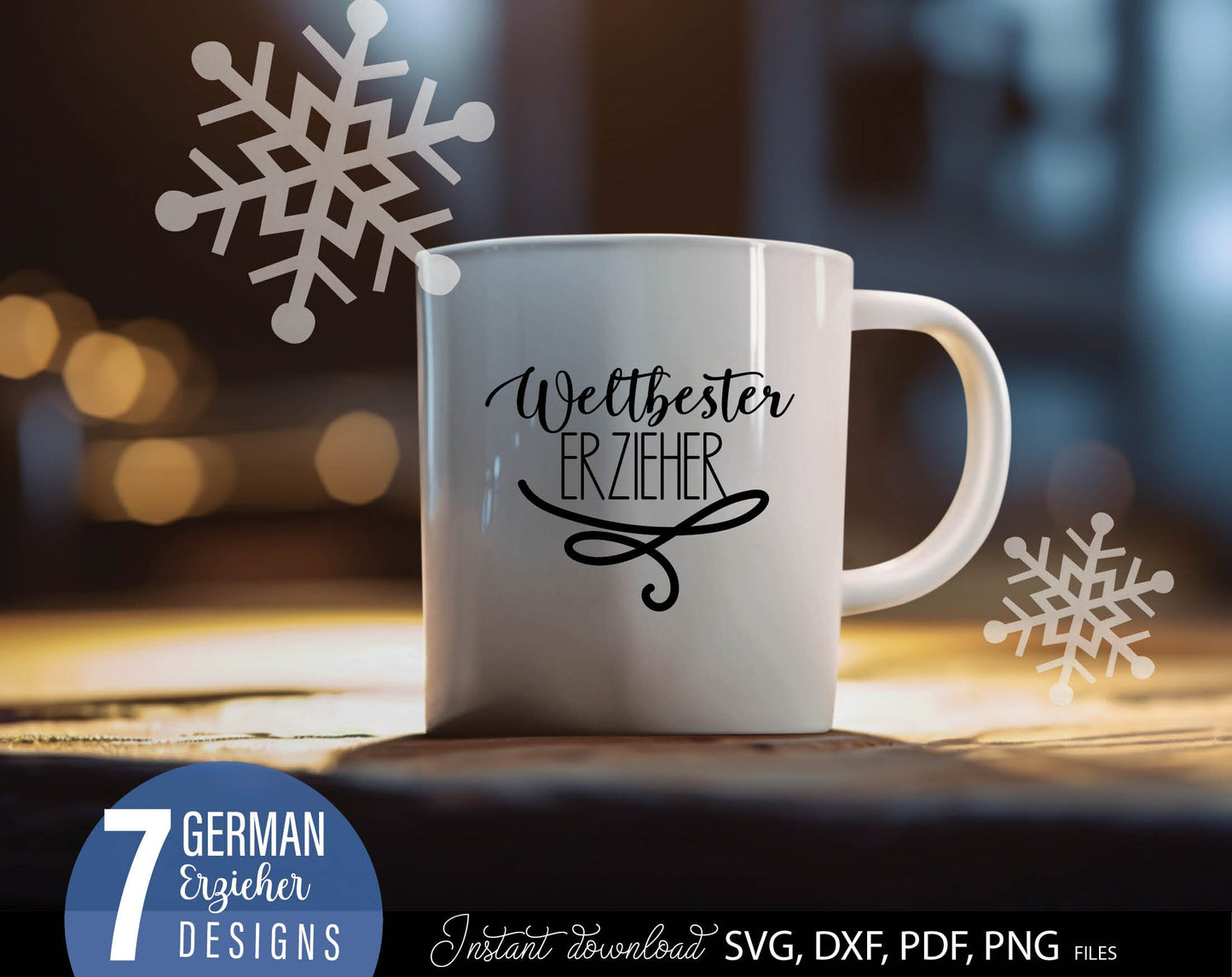 German Erzieher Plotter File Bundle. SVG DXF PDF PNG files included. Compatible with Cricut, Silhouette or other equipment. Cut from vinyl, use for sublimation or laser cut projects as well. Buy now for a good price and enjoy!