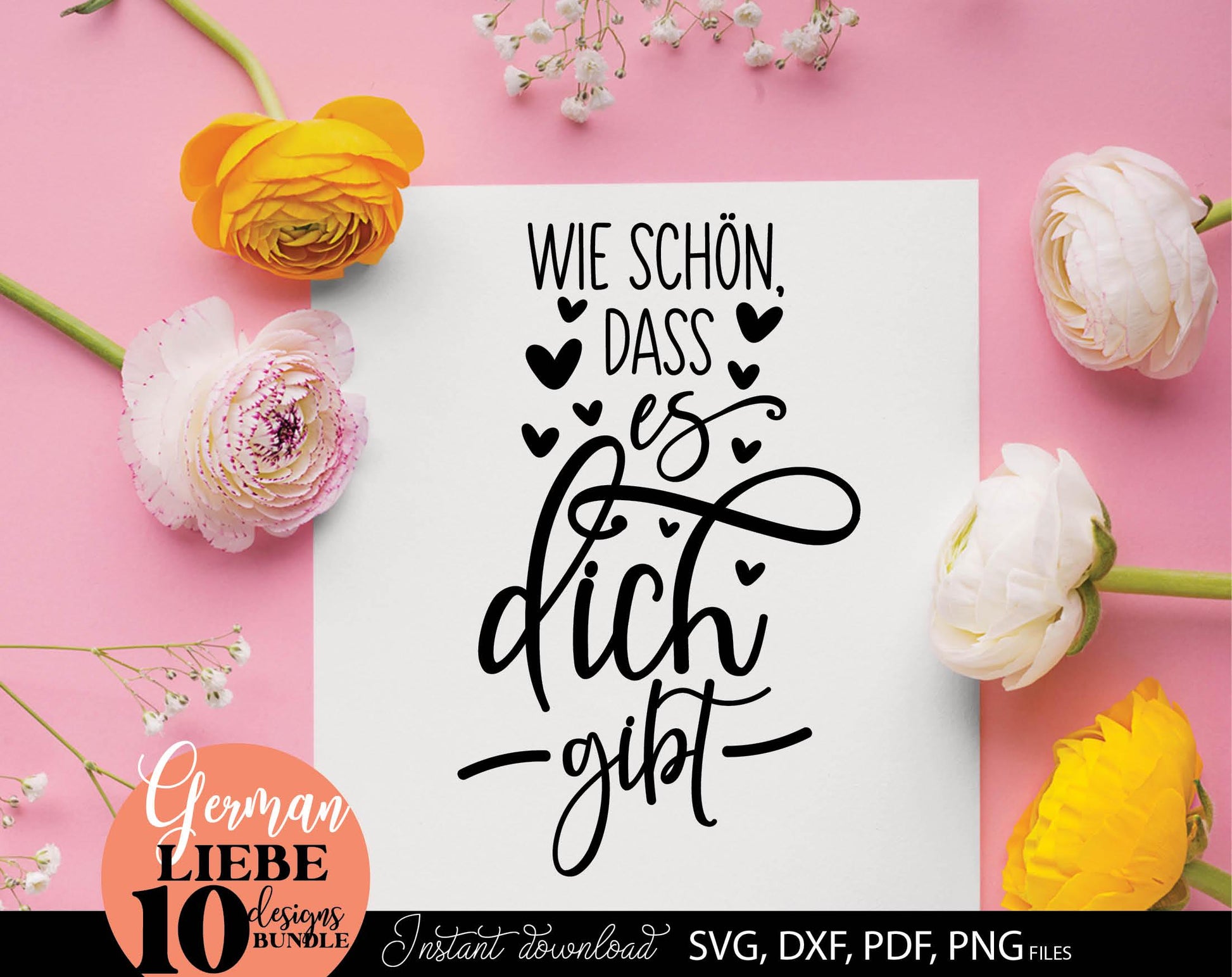 German Liebe Quotes Plotter File SVG PNG DXF EPS included. Use for cutting from vinyl, sublimation or laser cut projects. Compatible with Cricut, Silhouette or Glowforge equipment. Buy now for a good price and enjoy!