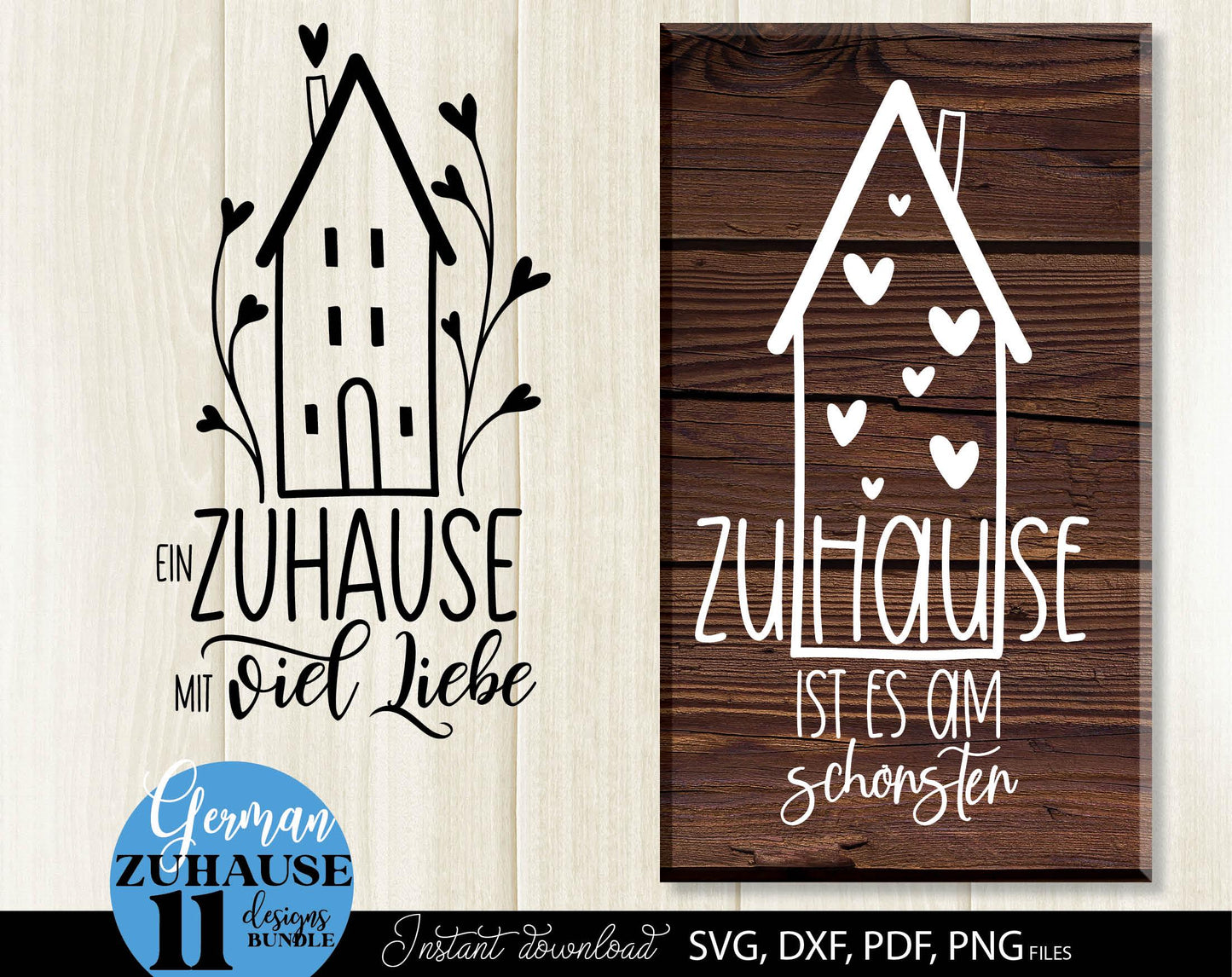 German Zuhause Plotter File SVG, PNG DXF, PDF files included. Compatible with Cricut, Silhouette, Glowforge or other machines. Use for sublimation or laser cut projects as well. Buy now and enjoy! Discount prices available.