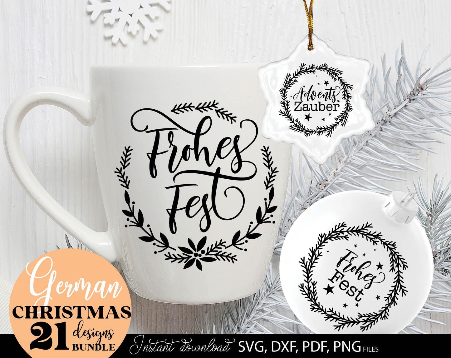 Bundle German Words Christmas SVG Plotter File Candle Texts Christmas Candle Design. Use with water slide paper. With Cricut, Silhouette or Glowforge as well. 22 German Christmas sayings included. SVG, DXF, EPS and PNG files included. Buy and enjoy!