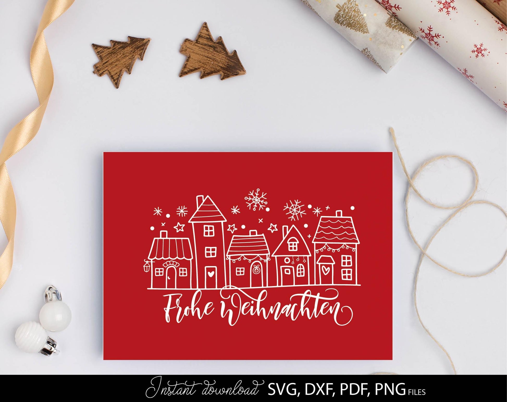 German Frohe Weihnachten plotter file svg png dxf designs bundle for You Christmas evening ornaments. Use for cutting from vinyl, sublimation or laser cut projects.
Buy now and enjoy!