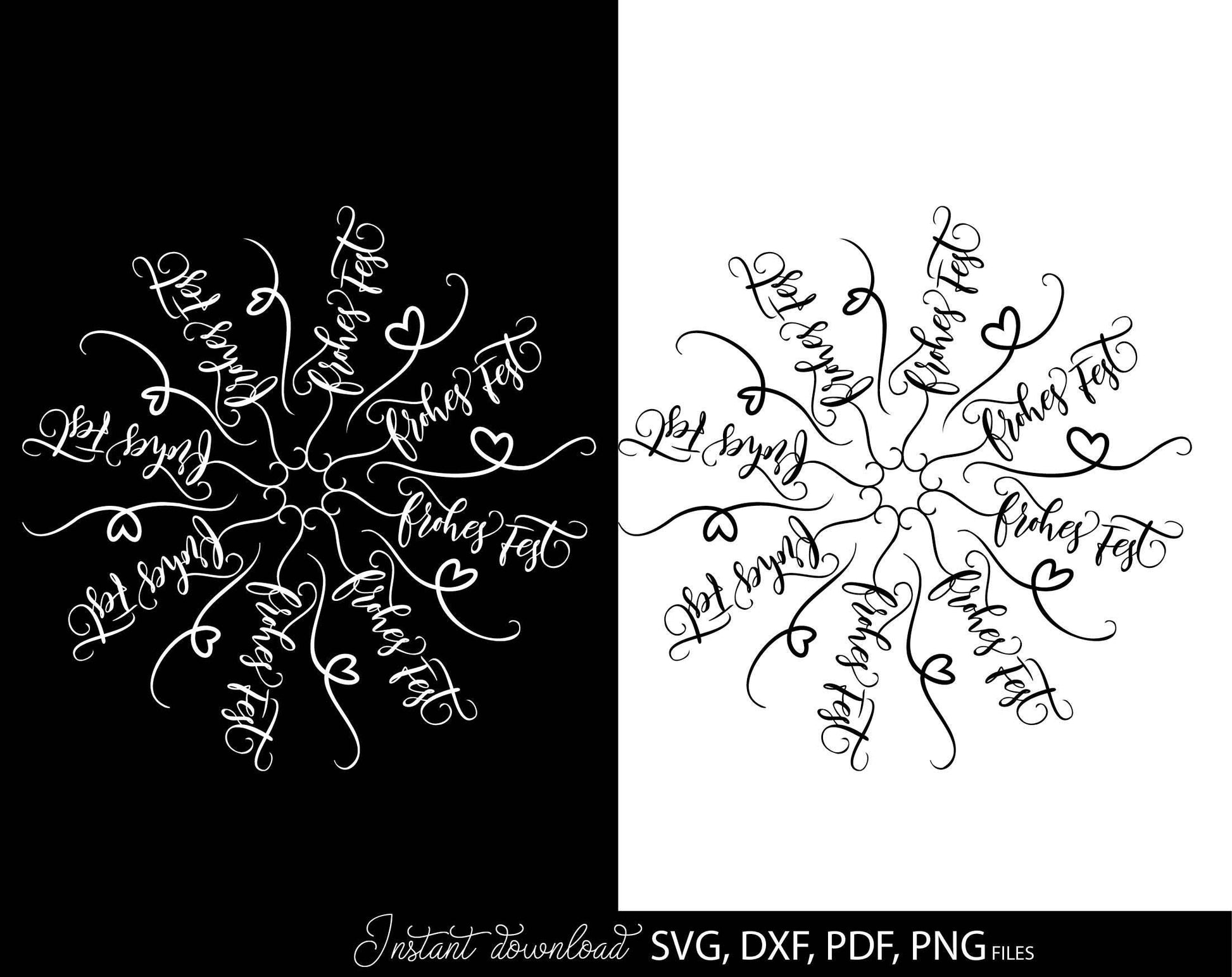 Frohe Weihnachten snowflake for Your Christmas window decor. SVG DXF PDF PNG files included. Compatible with Cricut, Silhouette or other equipment. Cut from vinyl, use for sublimation or laser cut or grave projects. Buy now for a good price and enjoy