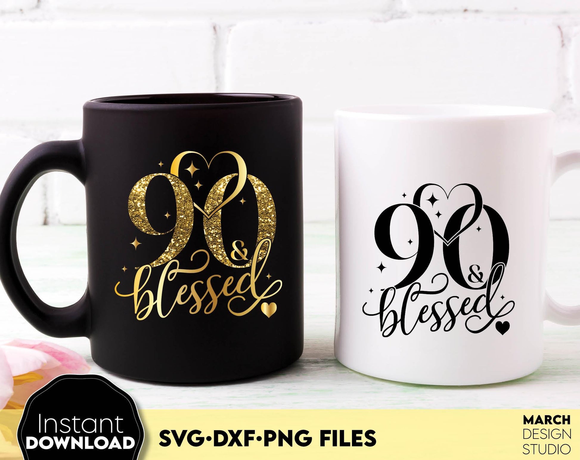 Blessed Years gold glittered and black Birthday shirts Bundle. SVG DXF PNG files included. Compatible with Cricut, Silhouette or other equipment. Cut from vinyl, use for sublimation or laser cut or grave projects. Buy now for a good price and enjoy!