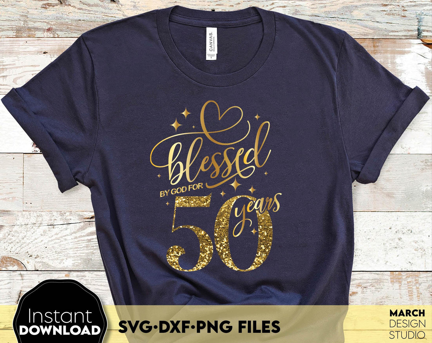 Blessed By God gold glittered and black Birthday shirts Bundle. SVG DXF PNG files included. Compatible with Cricut, Silhouette or other equipment. Cut from vinyl, use for sublimation or laser cut or grave projects. Buy now for a good price and enjoy!