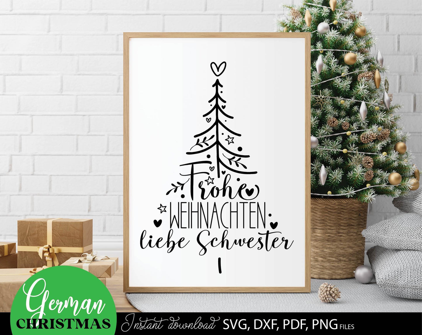 Familie Weihnachen Herzensmensk kerzen tattoo sitckers. SVG DXF PDF PNG files included. Compatible with Cricut, Silhouette, printers. Cut from vinyl, use for sublimation, laser, or made stickers for candles. Buy now for a good price and enjoy!