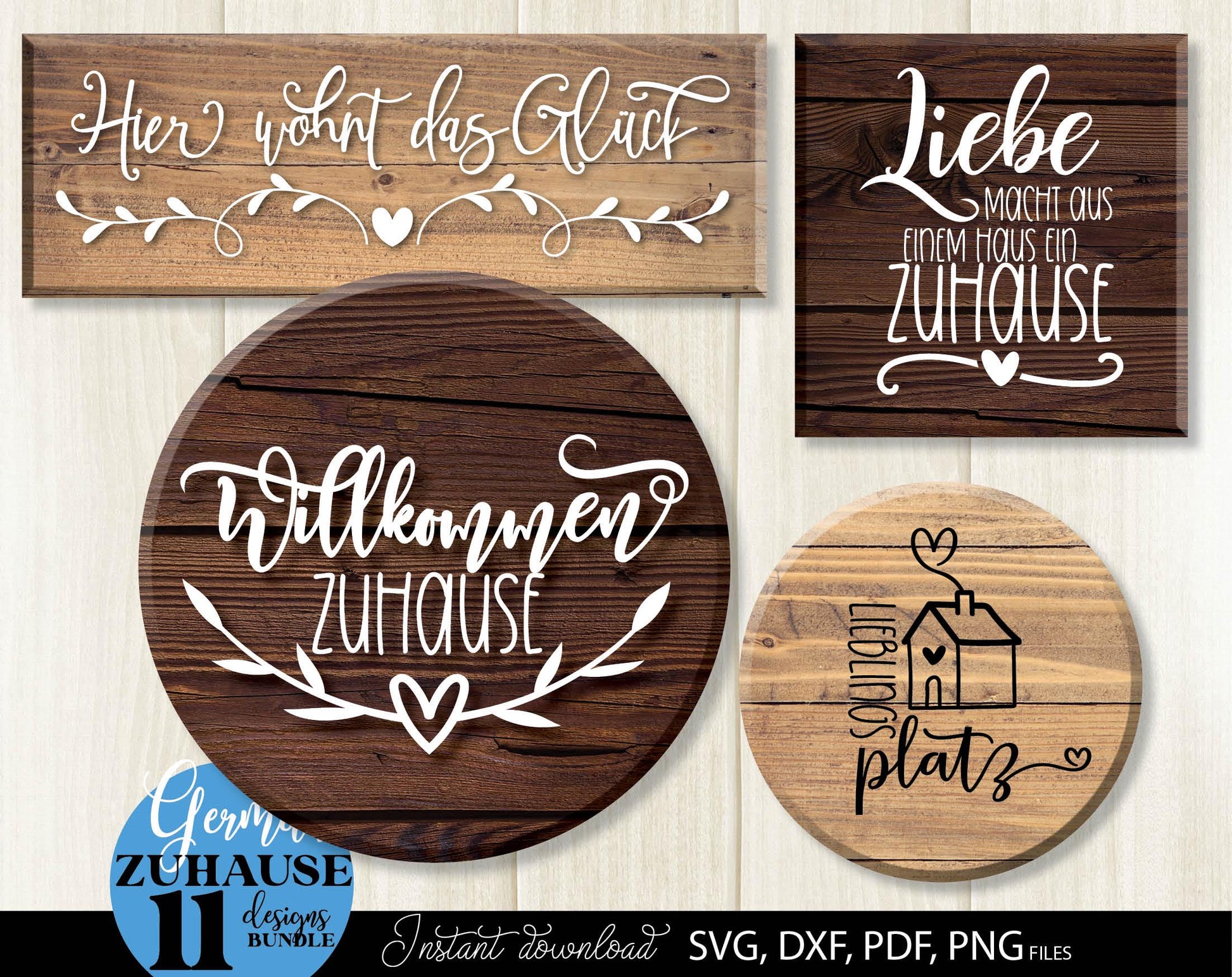 German Zuhause Plotter File SVG, PNG DXF, PDF files included. Compatible with Cricut, Silhouette, Glowforge or other machines. Use for sublimation or laser cut projects as well. Buy now and enjoy! Discount prices available.