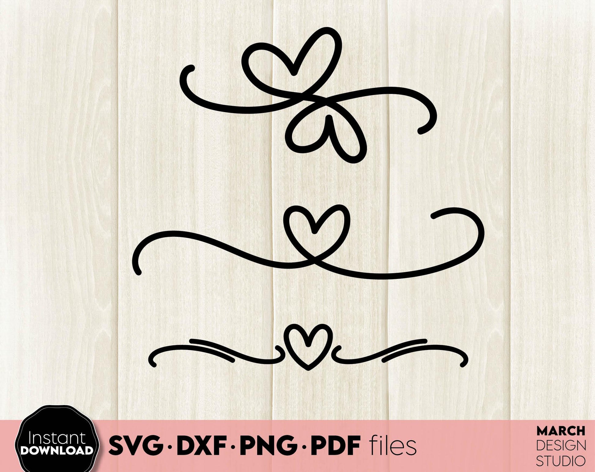 Decorative dividers lines bundle for your wedding, cards, home decorations etc. projects. SVG, PNG, DXF, PDF, JPG files included. Cut from vinyl, use for sublimation or laser cut projects. Compatible with Cricut, Silhouette and other machines. Enjoy!