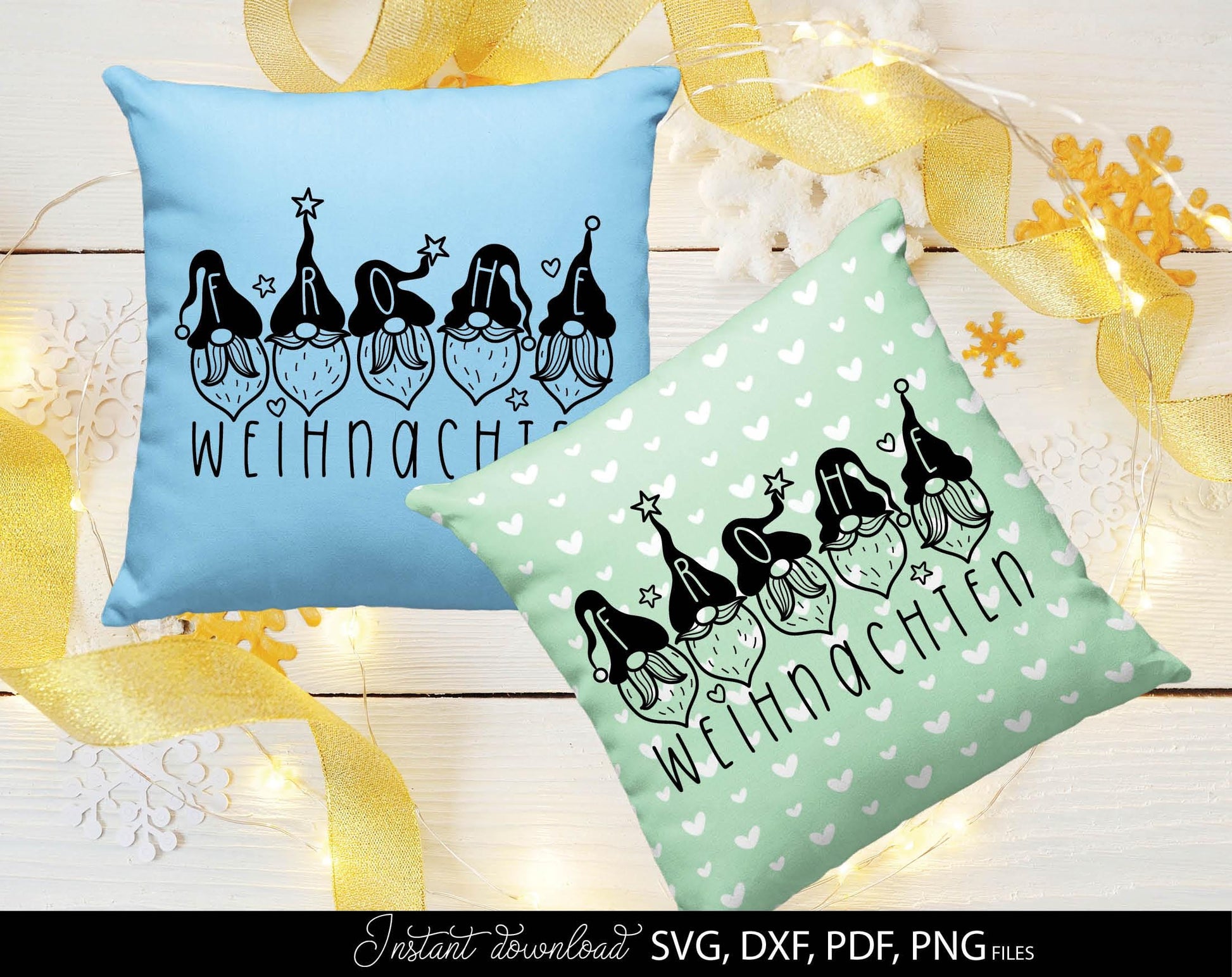 German Christmas Wichtel designs. SVG DXF PDF PNG files included. Compatible with Cricut, Silhouette or other equipment. Cut from vinyl, use for sublimation or laser cut or grave projects, use as Weihnachten kerzen tattoo as well. Buy now!