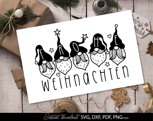 German Christmas Wichtel designs. SVG DXF PDF PNG files included. Compatible with Cricut, Silhouette or other equipment. Cut from vinyl, use for sublimation or laser cut or grave projects, use as Weihnachten kerzen tattoo as well. Buy now!