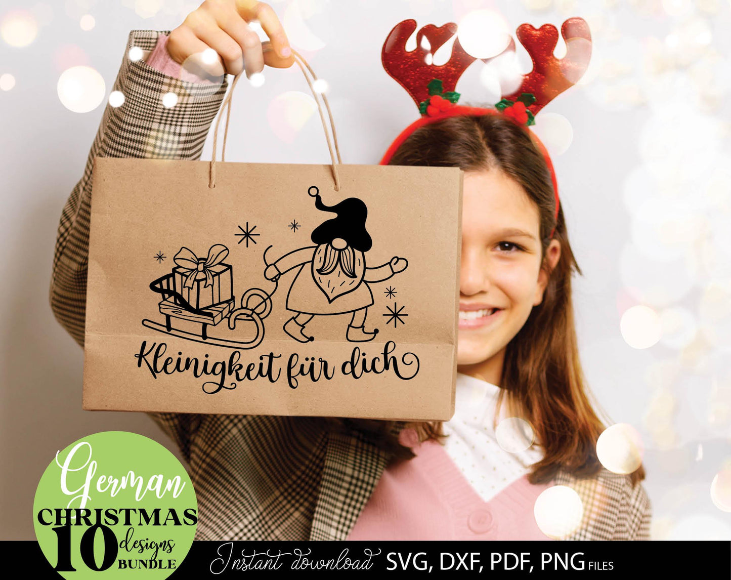 German Christmas gnome bundle 10 designs. SVG DXF PDF PNG files included. Compatible with Cricut, Silhouette or other equipment. Cut from vinyl, use for sublimation or laser cut or grave projects, use as Weihnachten kerzen tattoo as well. Buy now!
