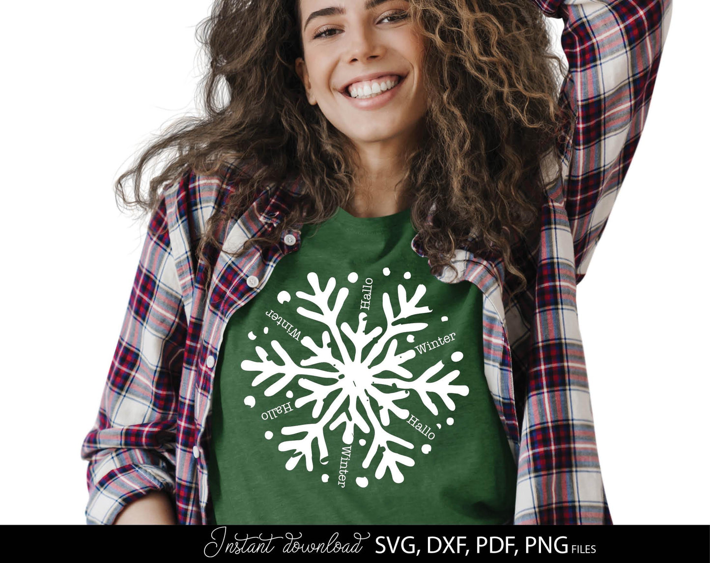 Hallo Winter snowflake for Your Christmas window decor. SVG DXF PDFPNG files included. Compatible with Cricut, Silhouette or other equipment. Cut from vinyl, use for sublimation or laser cut or grave projects. Buy now for a good price and enjoy!