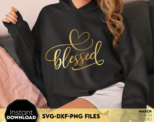 Blessed and call her blessed Birthday shirt design for cutting from vinyl and glittered PNG included for Your sublimation projects. SVG file included. Compatible with Cricut, Silhouette and other machines. Buy now for a good price and enjoy!