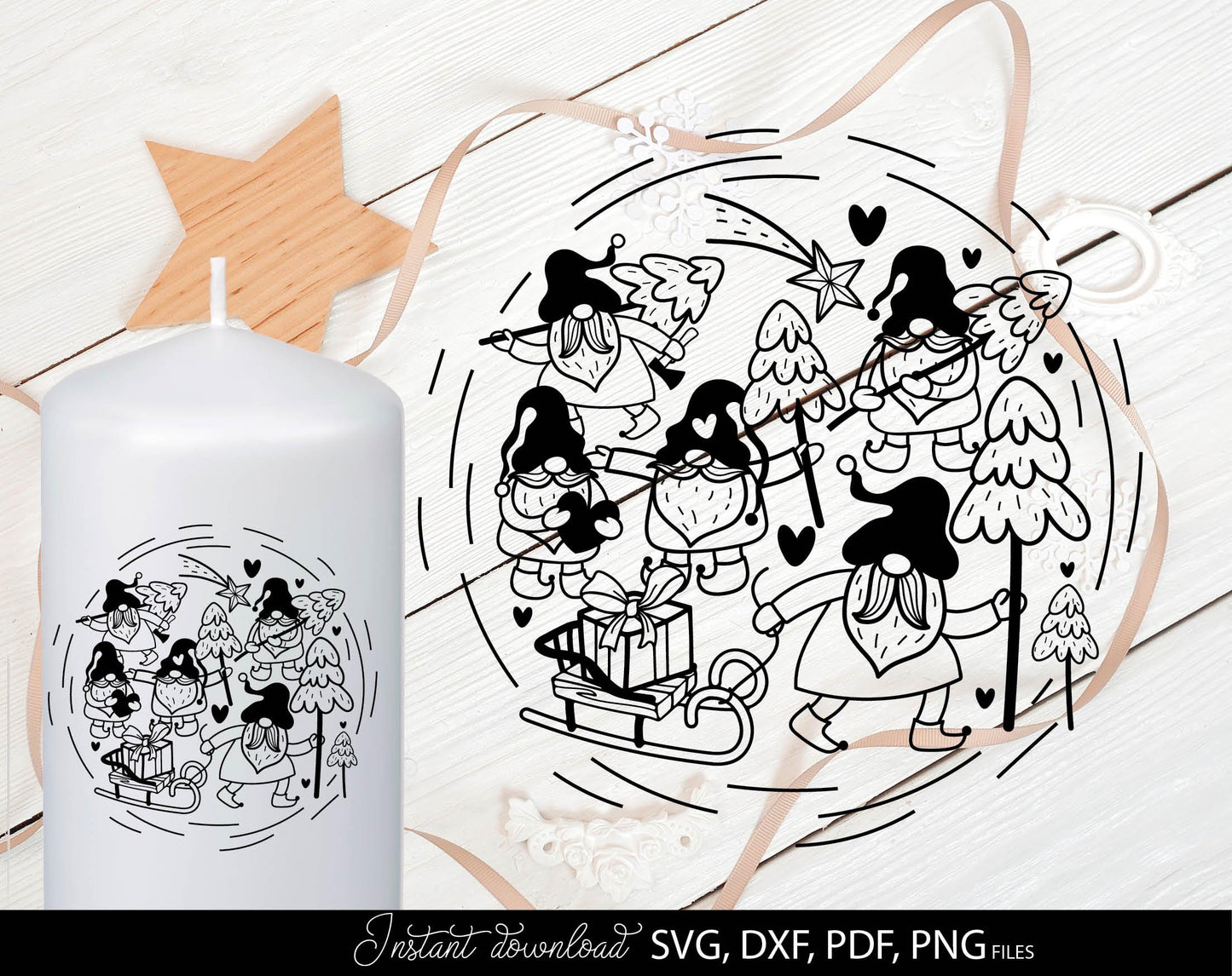 Plotterdatei Wichtel for Your Christmas deko. SVG DXF PDF PNG files included. Compatible with Cricut, Silhouette, printers etc. Cut from vinyl, use for sublimation, laser cut or kerzen stickers making projects. Buy now for a good price, enjoy!