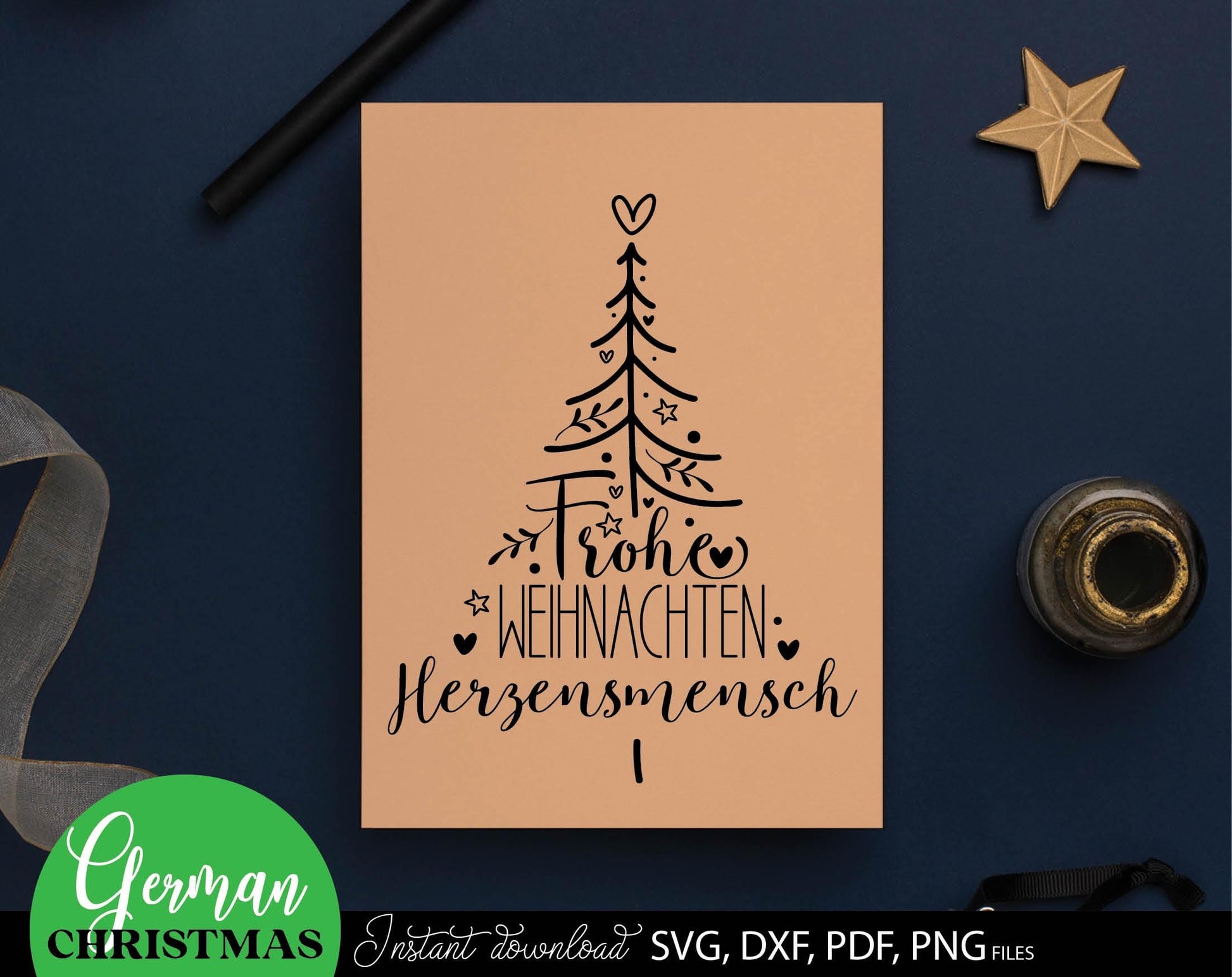 Familie Weihnachen Herzensmensk kerzen tattoo sitckers. SVG DXF PDF PNG files included. Compatible with Cricut, Silhouette, printers. Cut from vinyl, use for sublimation, laser, or made stickers for candles. Buy now for a good price and enjoy!