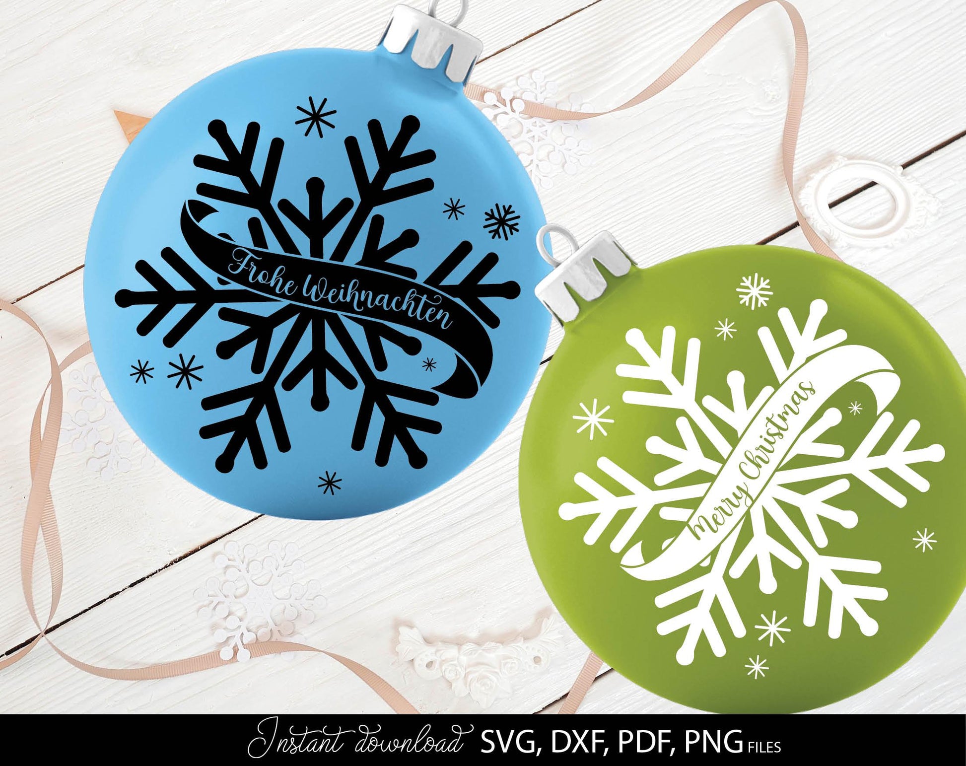 German Frohe Weihnachten Schneeflocke Plotterdatei. Svg Png Dxf Pdf files included. Compatible with Cricut, Silhouette or other equipment. Cut from vinyl, use for sublimation. laser cut or candle stickers projects. Buy now for a good price and enjoy!