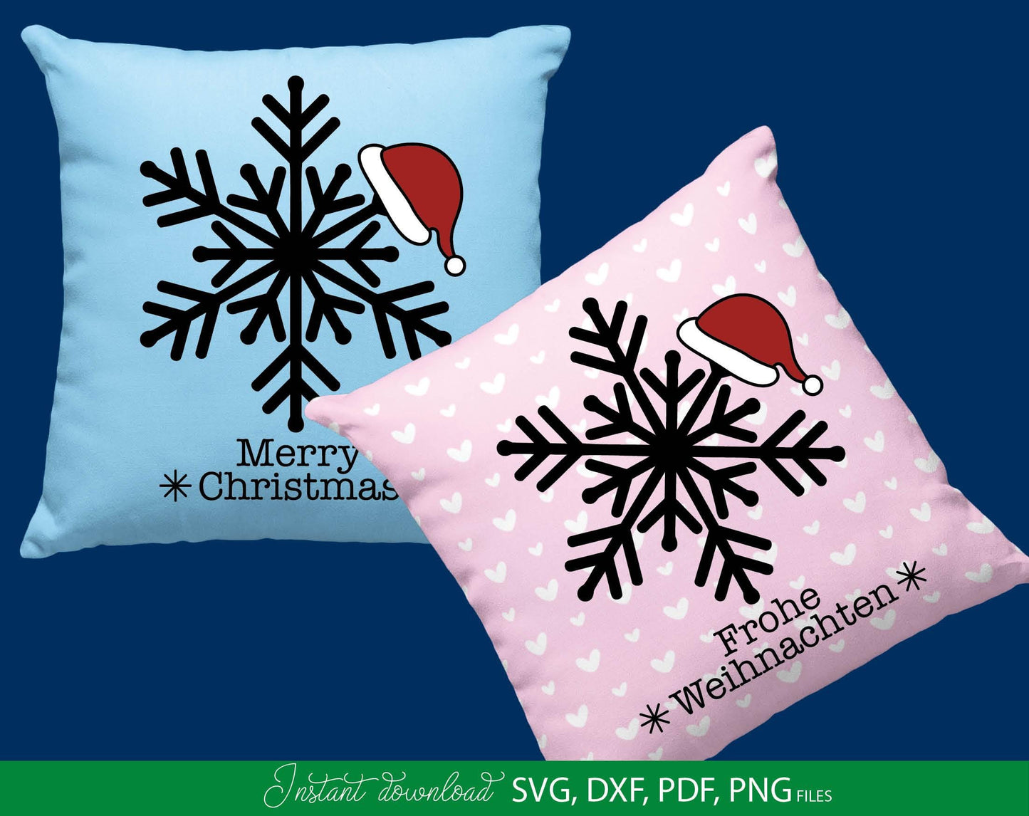 German Frohe Weihnachten Schneeflocke Plotterdatei. Svg Png Dxf Pdf files included. Compatible with Cricut, Silhouette or other equipment. Cut from vinyl, use for sublimation. laser cut or candle stickers projects. Buy now for a good price and enjoy!