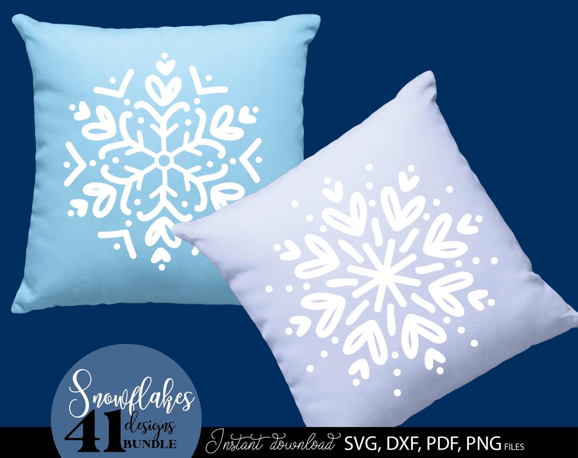 Schneeflocke Plotterdatei Bundle for Your Weihnachtsdeko projects. SVG DXF PDF PNG files included. Compatible with Cricut, Silhouette. Cut form vinyl, use for sublimation, printing as candles tattoo or laser cut projects. Buy now for a good price!