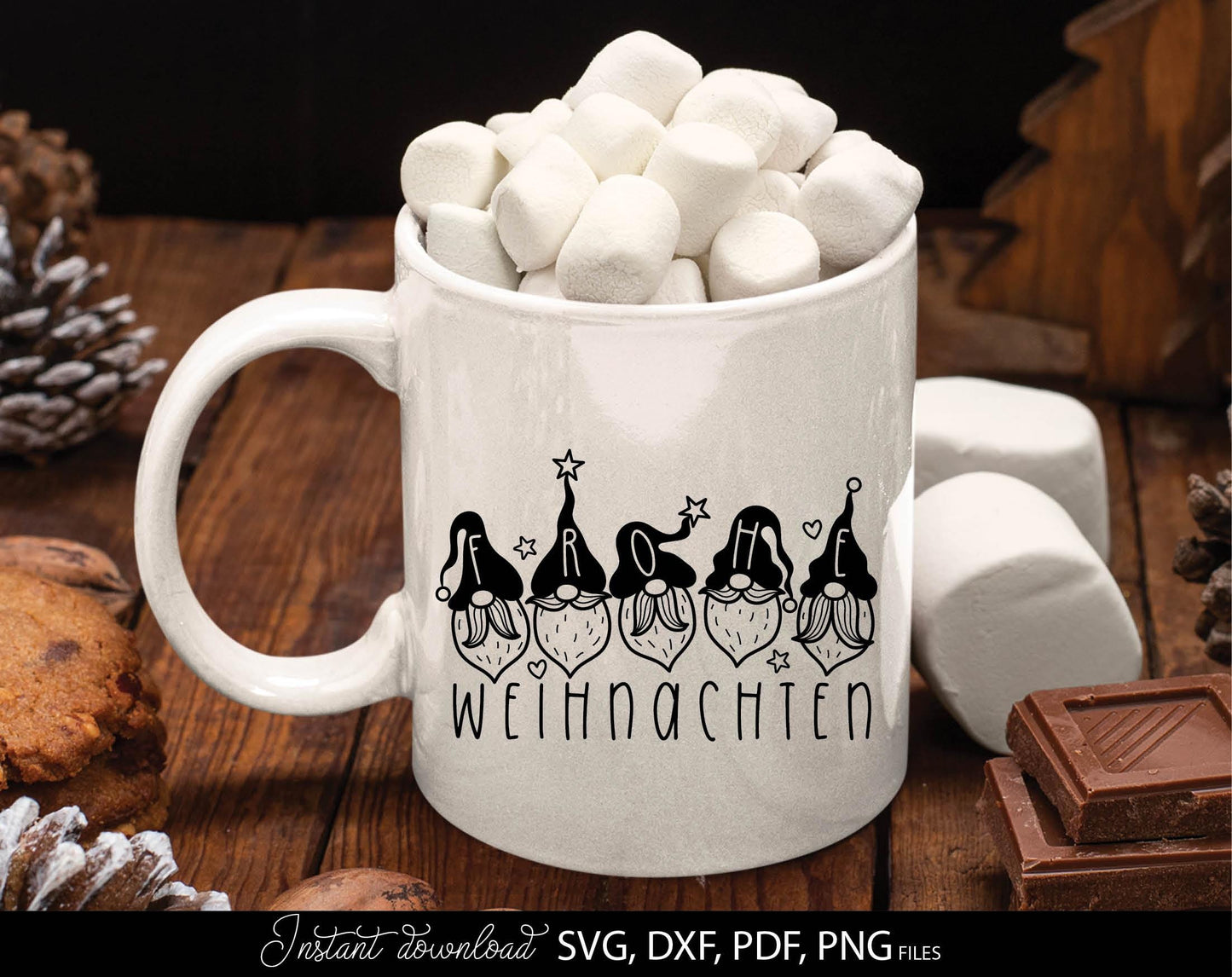 German Christmas Wichtel designs. SVG DXF PDF PNG files included. Compatible with Cricut, Silhouette or other equipment. Cut from vinyl, use for sublimation or laser cut or grave projects, use as Weihnachten kerzen tattoo as well. Buy now!
