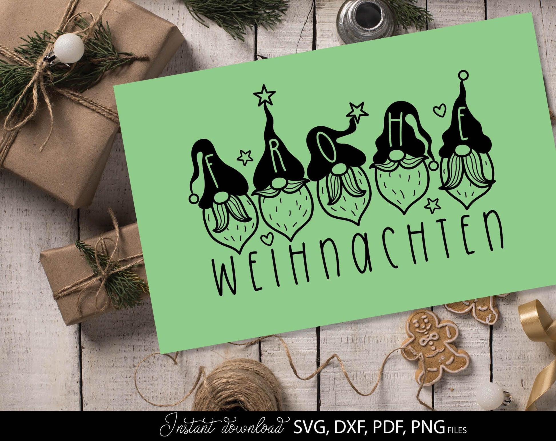 German Christmas Wichtel designs. SVG DXF PDF PNG files included. Compatible with Cricut, Silhouette or other equipment. Cut from vinyl, use for sublimation or laser cut or grave projects, use as Weihnachten kerzen tattoo as well. Buy now!