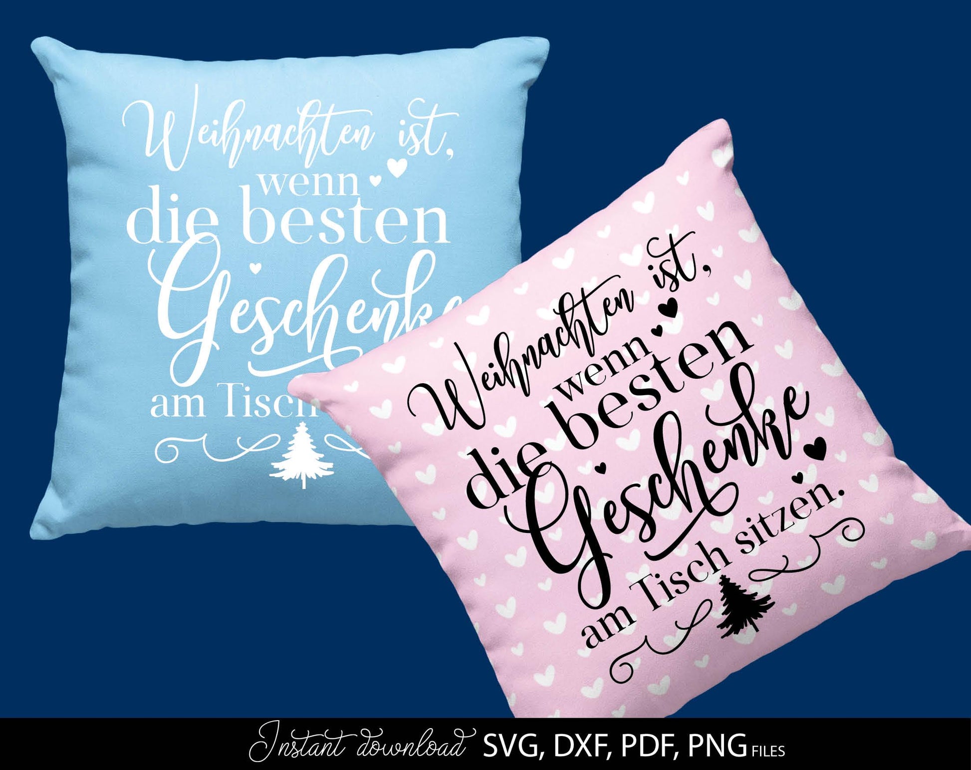 Weihnachten ist wenn die besten Geschanke am Tishe sitzen. Quote for Your Christmas platte design. SVG DXF PDF PNG files included. Cut from vinyl, use for sublimation, laser cut or grave projects. Make sicker as well. Buy now for a good price, enjoy!