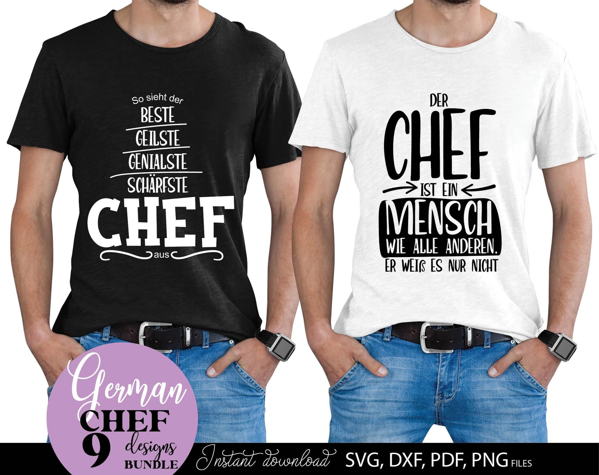 Ein Geschenk für den Chef plotterdatei laserdatei designs bundle. SVG DXF PDF PNG files included. Compatible with Cricut, Silhouette or other equipment. Cut from vinyl, use for sublimation, laser or grave projects. Buy now for a good price and enjoy!