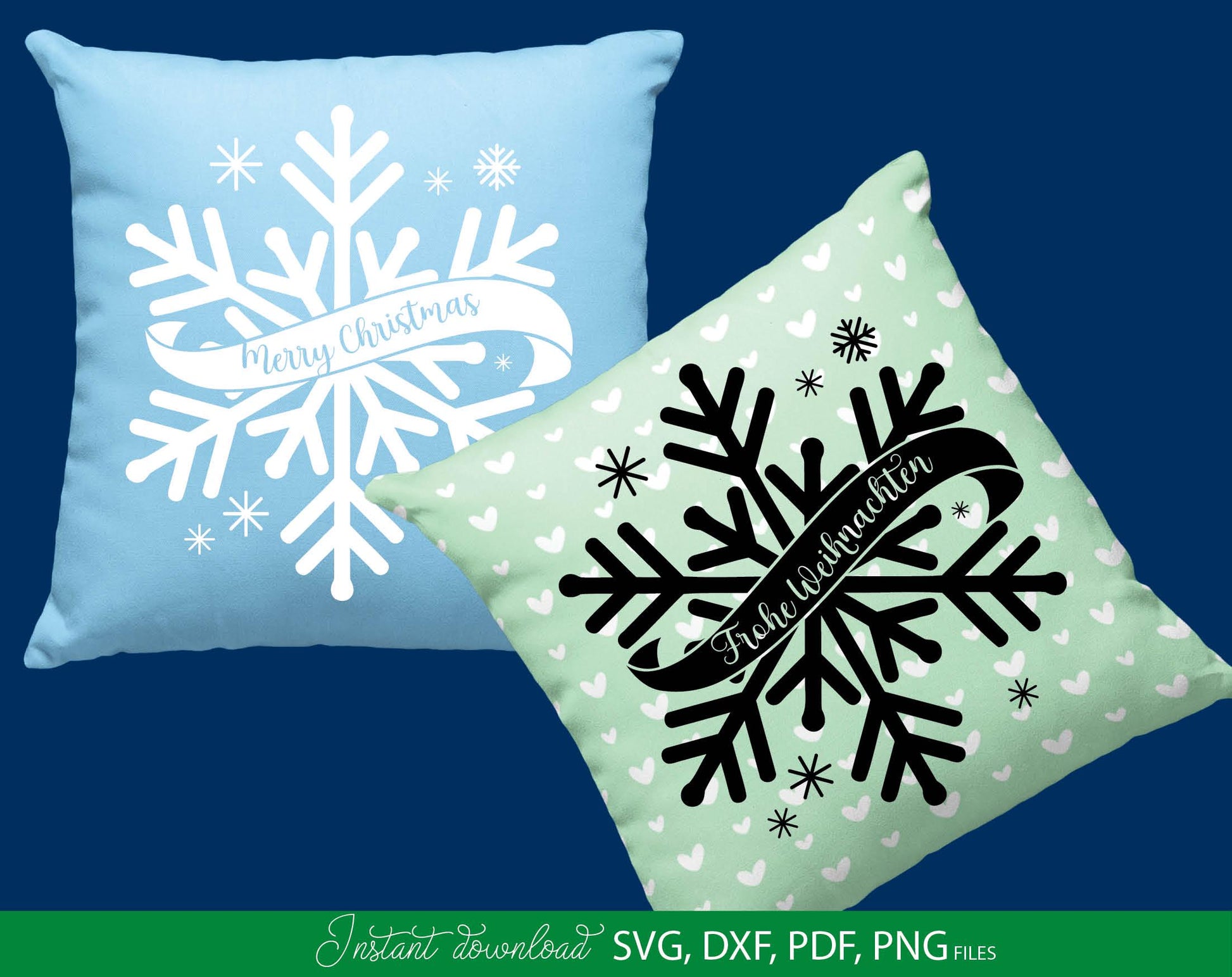 German Frohe Weihnachten Schneeflocke Plotterdatei. Svg Png Dxf Pdf files included. Compatible with Cricut, Silhouette or other equipment. Cut from vinyl, use for sublimation. laser cut or candle stickers projects. Buy now for a good price and enjoy!