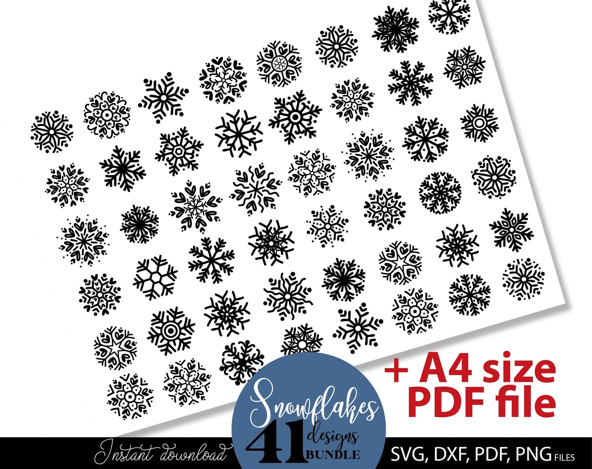 Schneeflocke Plotterdatei Bundle for Your Weihnachtsdeko projects. SVG DXF PDF PNG files included. Compatible with Cricut, Silhouette. Cut form vinyl, use for sublimation, printing as candles tattoo or laser cut projects. Buy now for a good price!