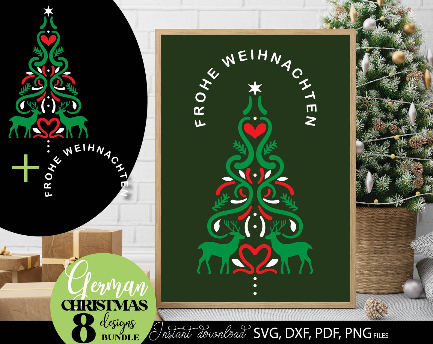 Weihnachtsbaum Weihnachten PDF Vorlage kerzen tattoo. SVG DXF PDF PNG files included. Compatible with Cricut, Silhouette. Cut from vinyl, use for sublimation, laser cut, kerzen tattoo or other projects. Buy now for a good price and enjoy!