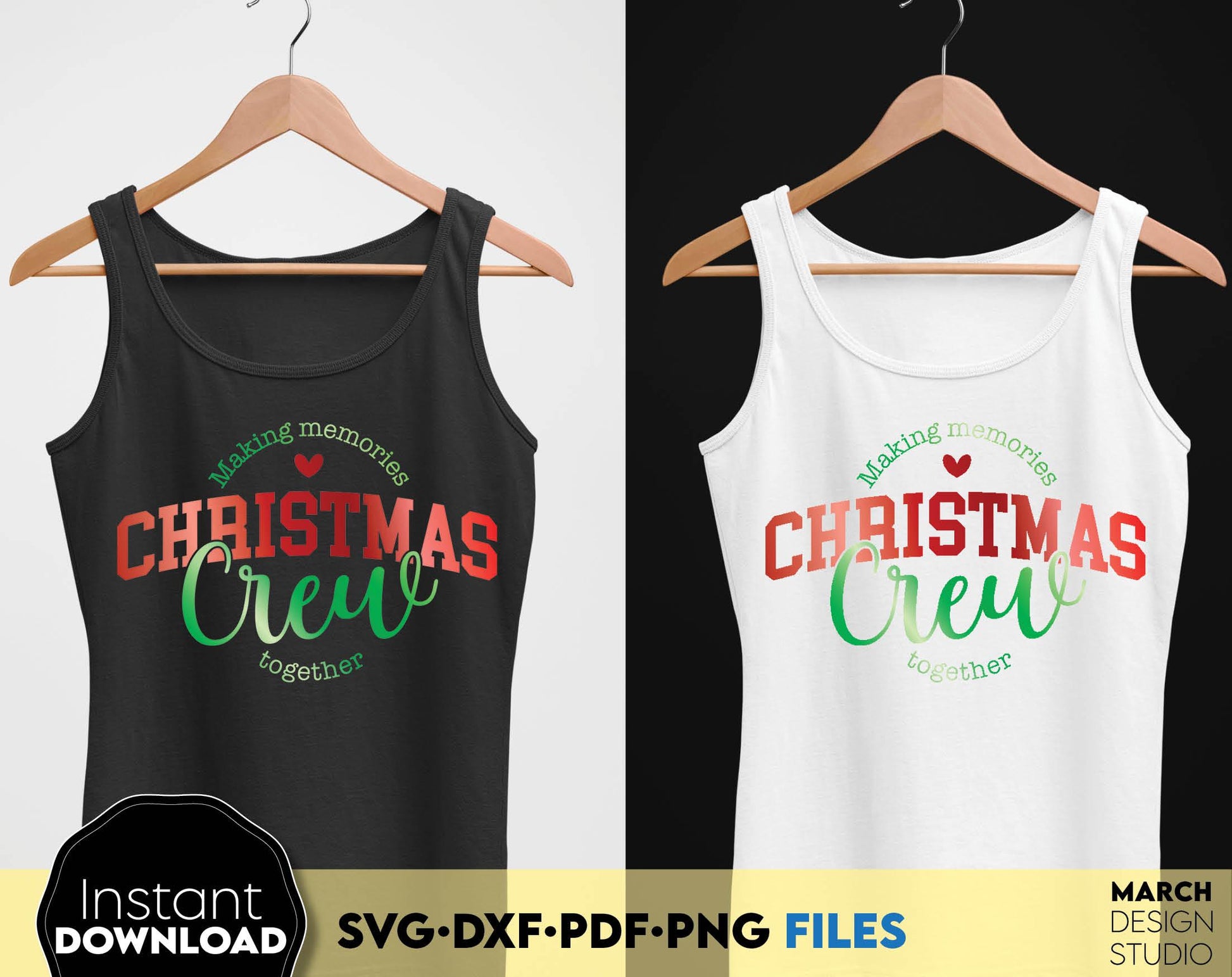 Christmas Crew Shirt Making Memories together Christmas hoodie design. SVG DXF PDF PNG files included. Compatible with Cricut Silhouette. Cut from vinyl, use for sublimation, sublimation, DTF printing or other projects. Buy now for a good price!