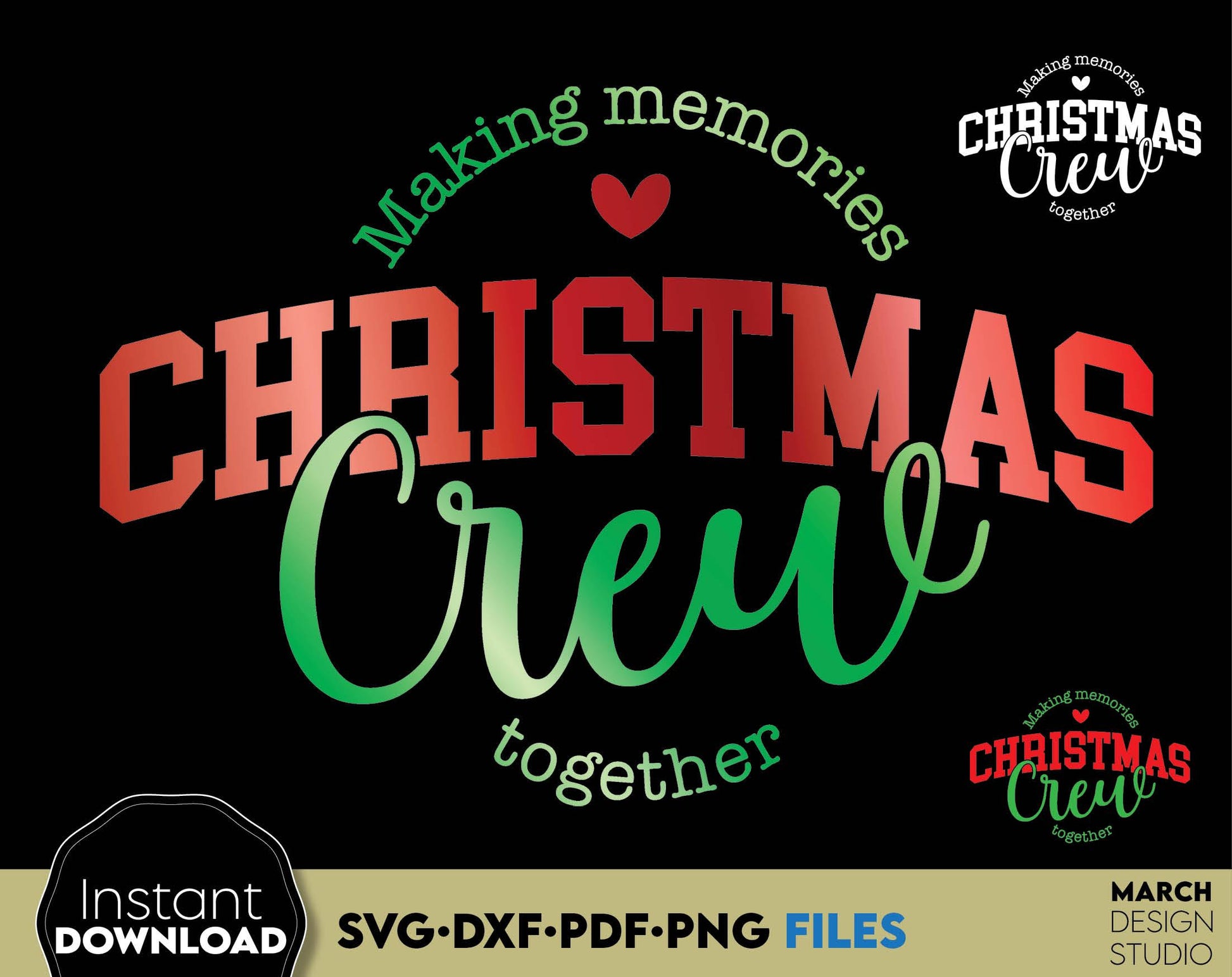 Christmas Crew Shirt Making Memories together Christmas hoodie design. SVG DXF PDF PNG files included. Compatible with Cricut Silhouette. Cut from vinyl, use for sublimation, sublimation, DTF printing or other projects. Buy now for a good price!