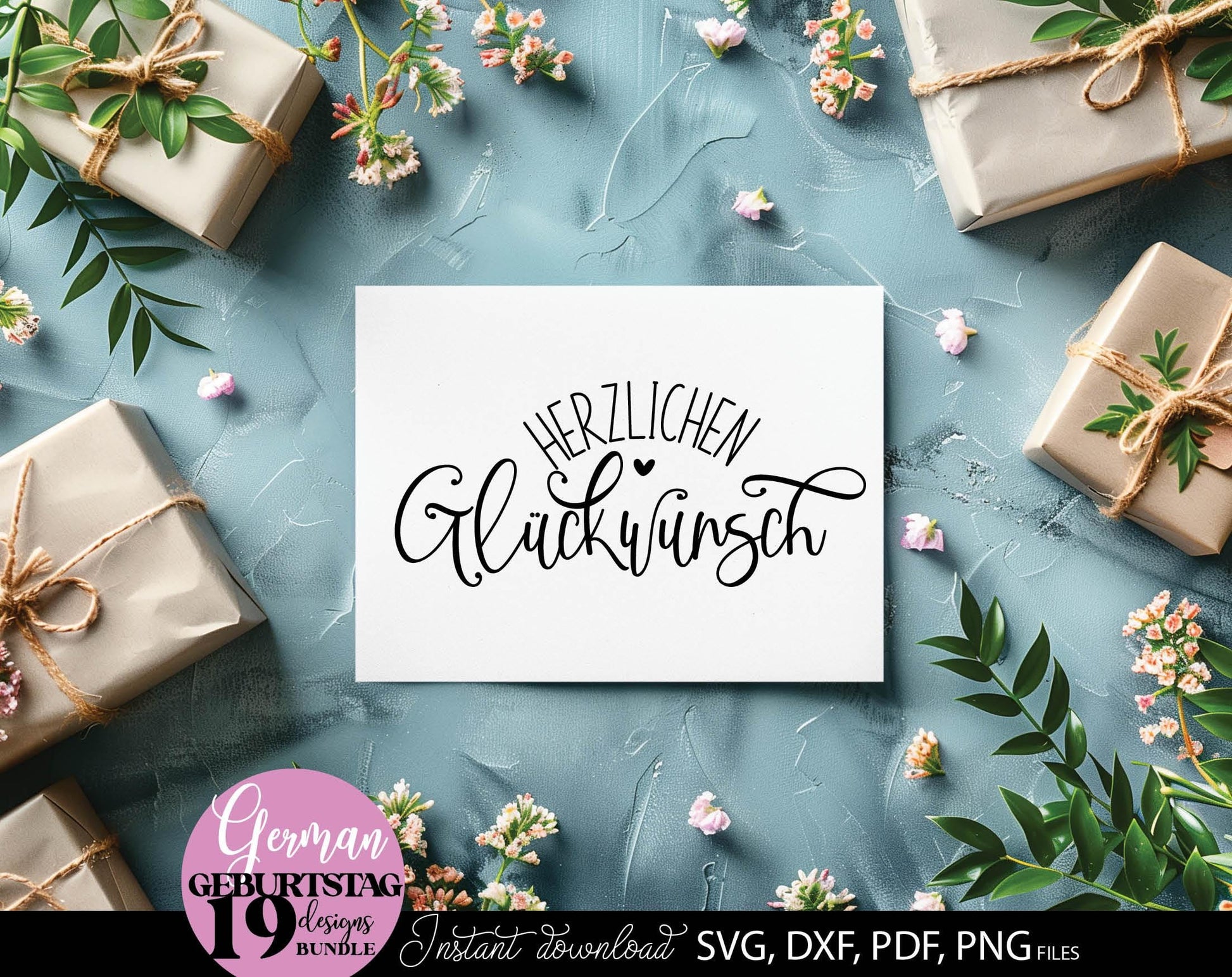 Plotterdatei Geburtstag Geburtstagssprüche bundle. Svg Png Dxf Pdf files included. Compatible with Cricut, Silhouette or other equipment. Cut from vinyl, use for sublimation or laser cut, printing, DTF printing or other projects. Buy now and enjoy!