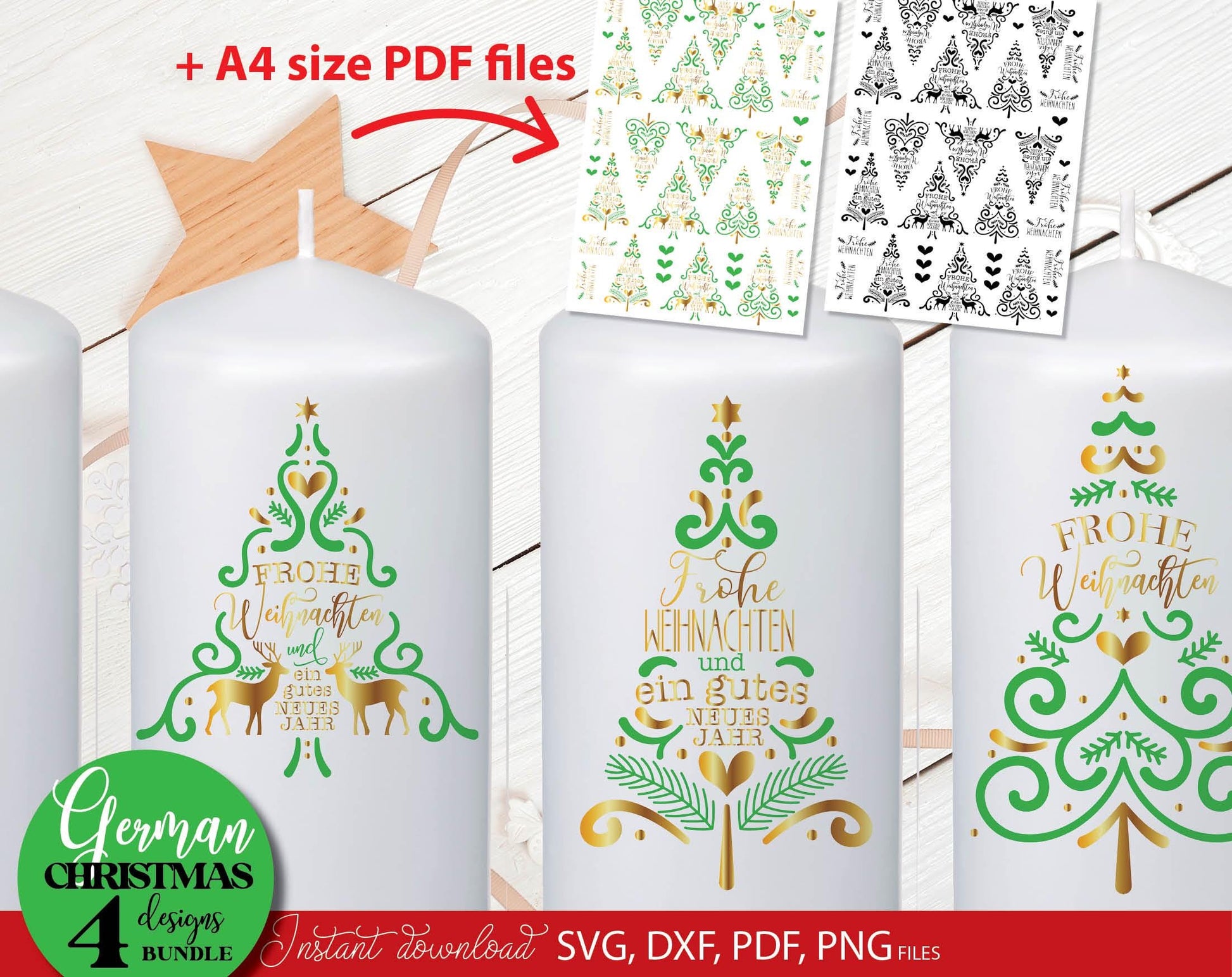 Weihnachtsbaum Weihnachten PDF Vorlage kerzen tattoo. SVG DXF PDF PNG files included. Compatible with Cricut, Silhouette. Cut from vinyl, use for sublimation, laser cut, kerzen tattoo or other projects. Buy now for a good price and enjoy!