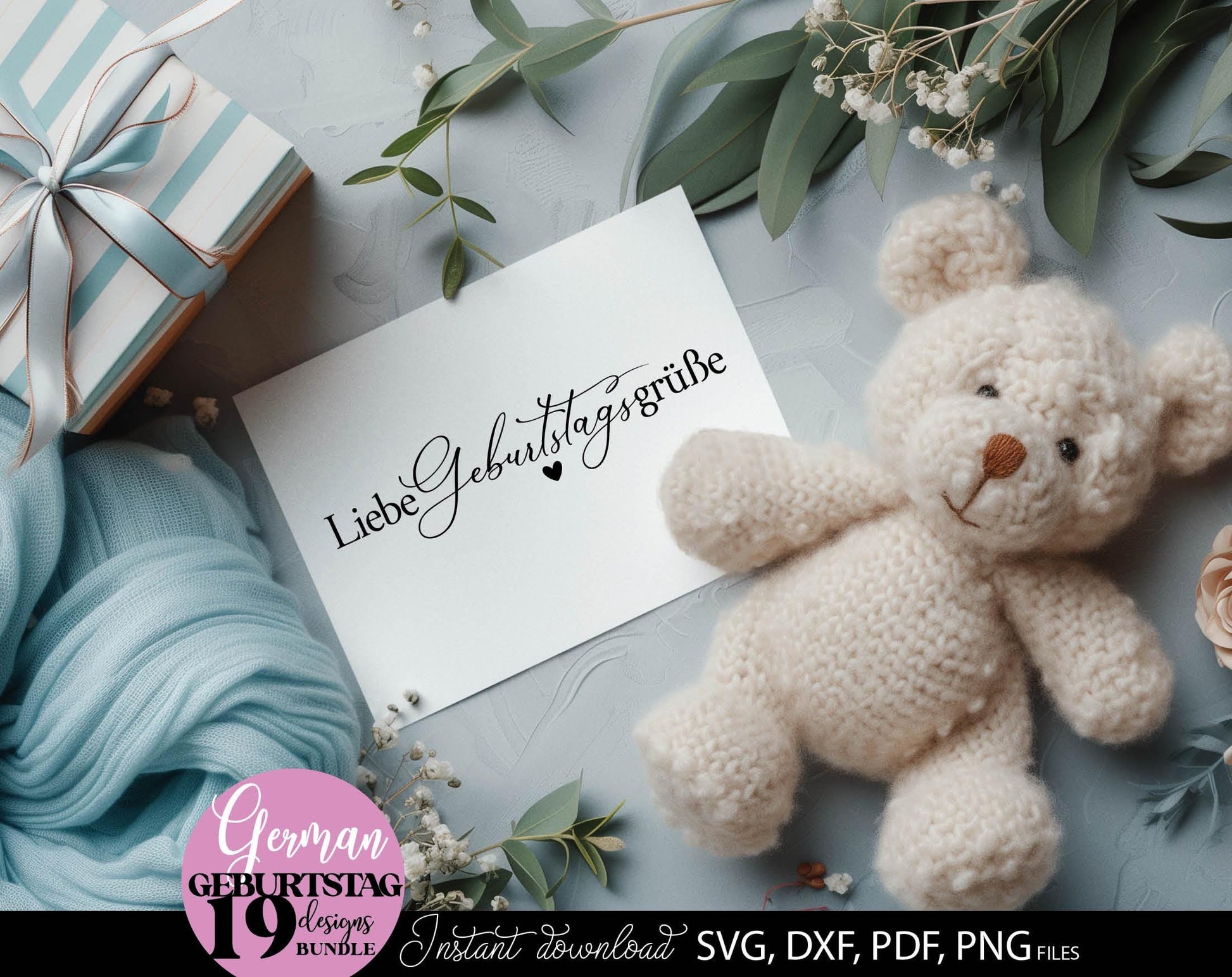 Plotterdatei Geburtstag Geburtstagssprüche bundle. Svg Png Dxf Pdf files included. Compatible with Cricut, Silhouette or other equipment. Cut from vinyl, use for sublimation or laser cut, printing, DTF printing or other projects. Buy now and enjoy!