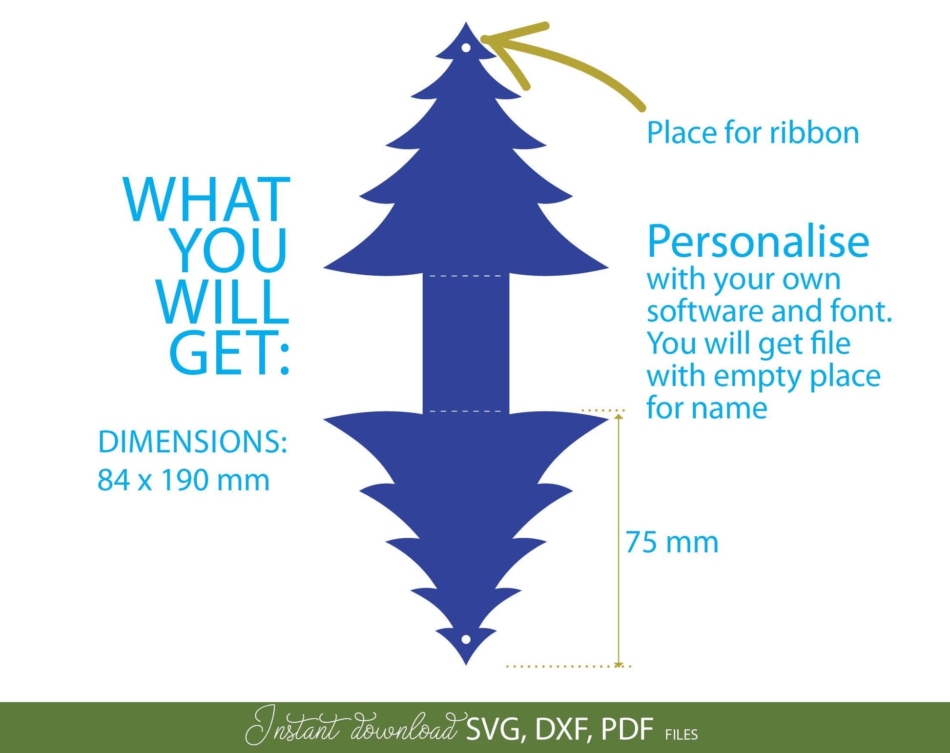 Weihnachtsbaum Tischkarte Weihnachtskarte for Your Christmas table. SVG DXF PDF filesincluded. Compatible with Cricut, Silhouette or other cutting machine. Buy now for a good price and enjoy!