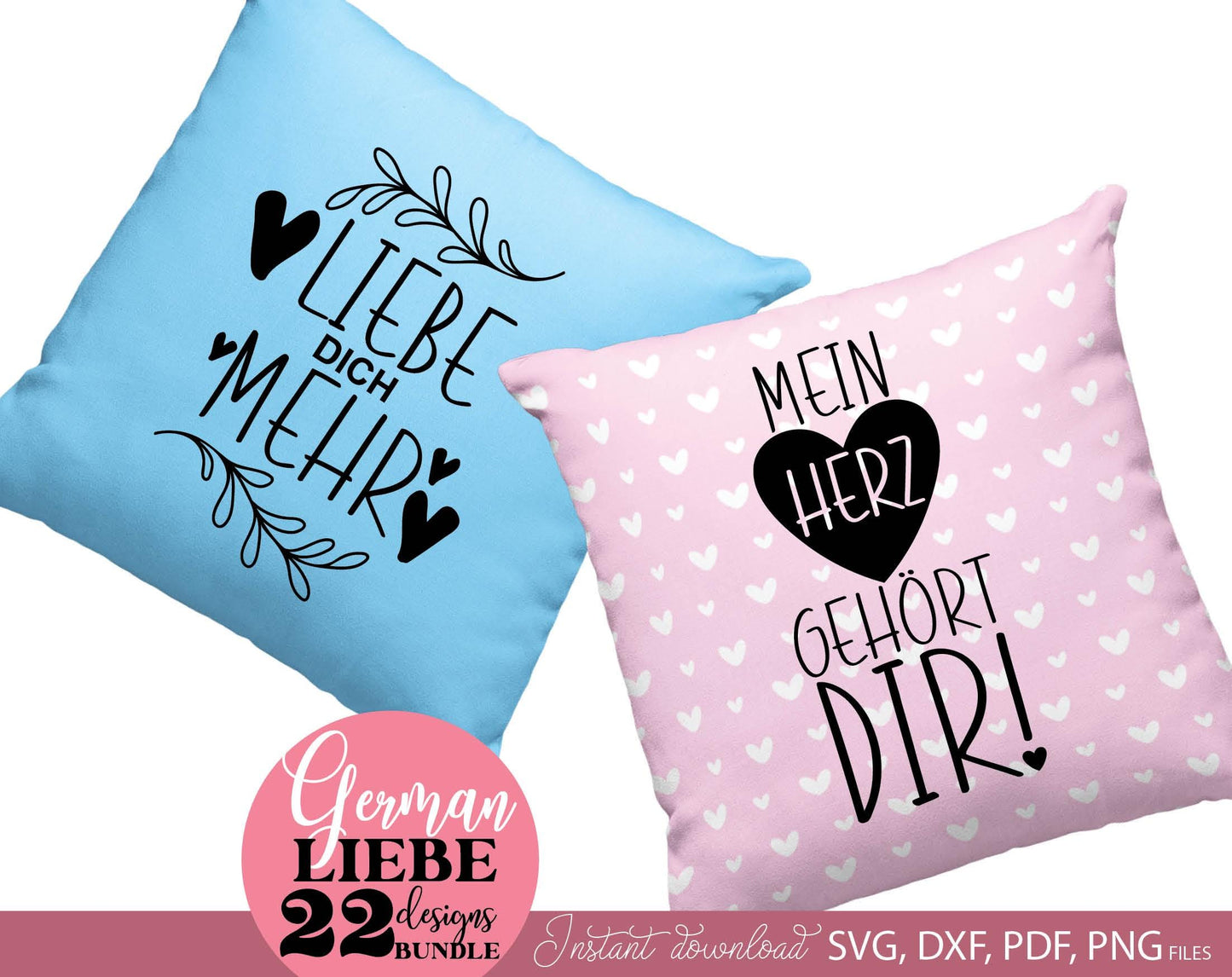 German Liebe Quotes Plotter File SVG PNG DXF EPS included. Use for cutting from vinyl, sublimation or laser cut projects. Compatible with Cricut, Silhouette or Glowforge equipment. Buy now and enjoy!