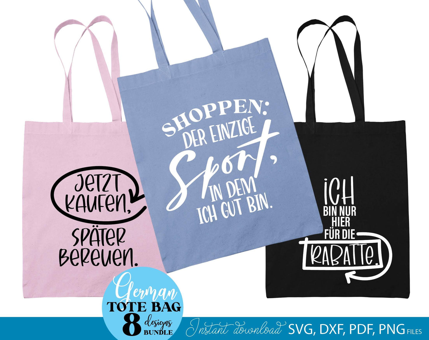 Deutsche Sprüche für Beutel Plotterdatei. Taschensprüche svg png, Jutetasche plotten svg png, Eine von den Juten, Geschenk. SVG PNG DXF PDF files included. Compatible with Cricut Silhouette Studio and other equipment. Buy now and enjoy!