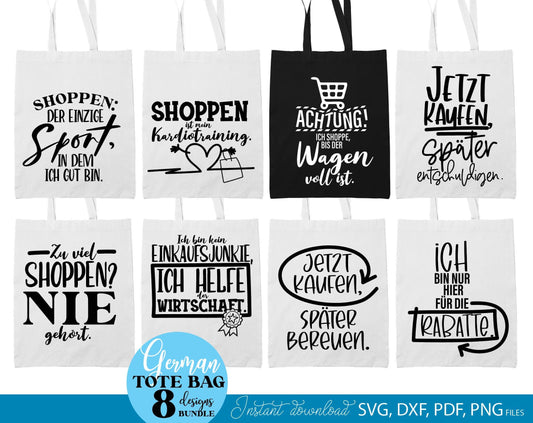 Deutsche Sprüche für Beutel Plotterdatei. Taschensprüche svg png, Jutetasche plotten svg png, Eine von den Juten, Geschenk. SVG PNG DXF PDF files included. Compatible with Cricut Silhouette Studio and other equipment. Buy now and enjoy!