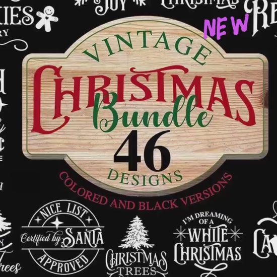 Vintage Christmas Sign SVG Bundle | Christmas Ornaments PNG Bundle | Farmhouse Christmas SVG | Christmas Shirt Svg | Winter Svg | Merry Xmas