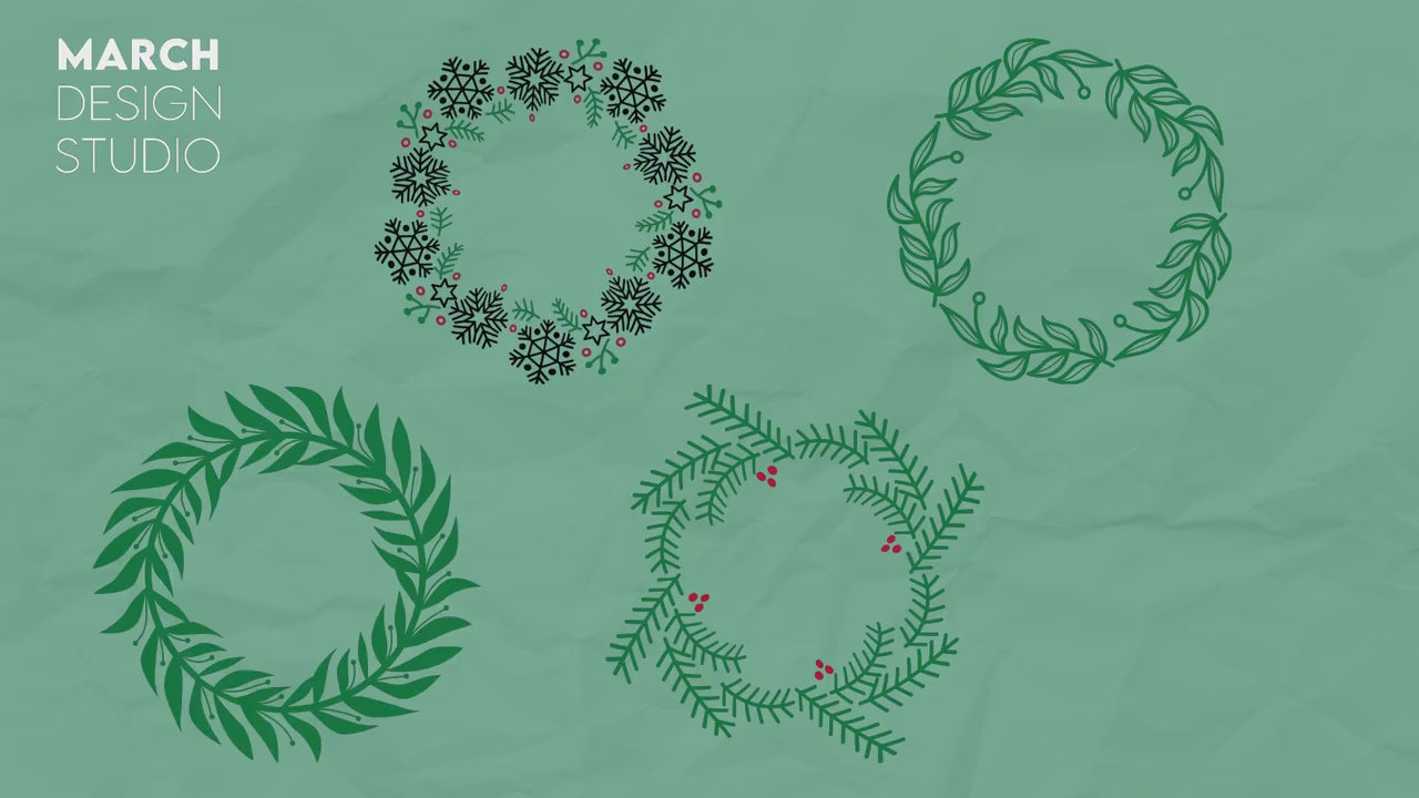 Christmas Wreath SVG Bundle | Wreath SVG | Holly Wreath SVG | Christmas svg | Christmas Decoration svg, Christmas Ornaments svg, png, dxf