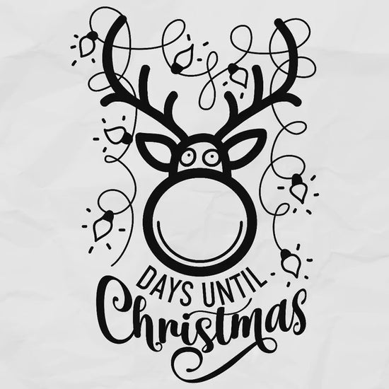 The Rudolph Christmas Countdown Chalkboard SVG | Days Till Christmas SVG | Reindeer Face SVG | Christmas Home Decor Svg | Christmas Lights