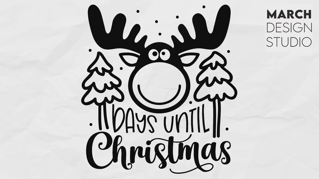 The Rudolph Christmas Countdown Chalkboard SVG Bundle | Days Till Christmas SVG | Reindeer Face SVG | Christmas Home Decor Svg | Christmas