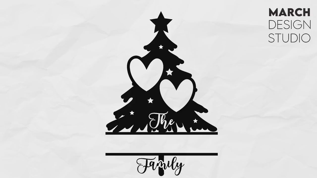 Christmas Svg family tree | Custom Christmas Family tree svg png | Name Tree Shape | Family Christmas Holiday Ornament SVG Bundle